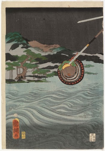 Samurai helmet falling into the sea | Free Photo - rawpixel