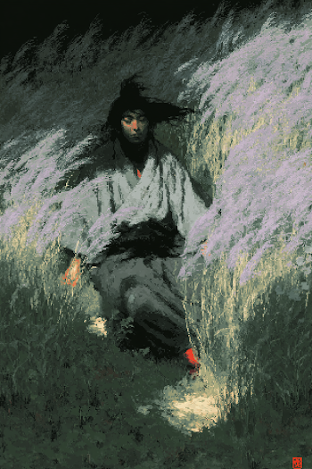Samurai in a Serene Landscape