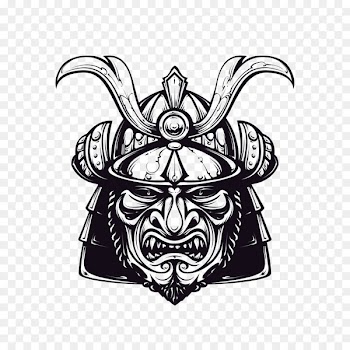 Samurai Mask Stock illustration Illustration - Japanese samurai ghost face vector 