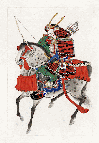 Samurai on horseback (1878) vintage | Free Photo Illustration - rawpixel