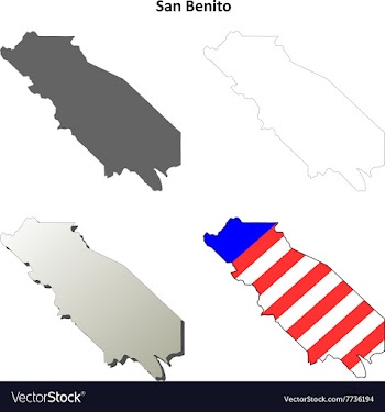 San Benito County California outline map set vector image