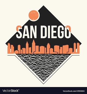 					San diego graphic t-shirt design tee print vector image														