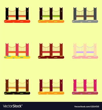 San francisco bridge metal bridge set vector image