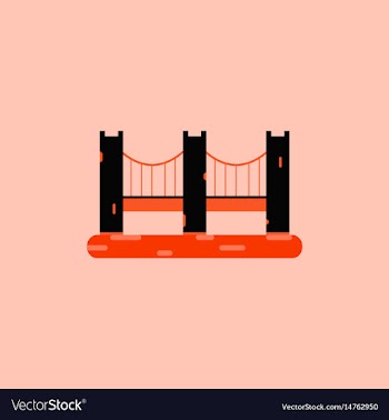 San francisco bridge metal bridge vector image