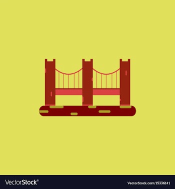 San francisco bridge metal bridge vector image