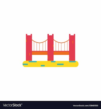 San francisco bridge metal bridge vector image