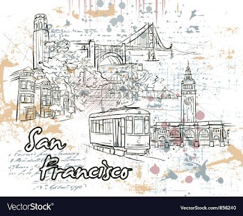  					San francisco doodles vector image														
