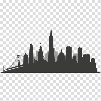 San francisco skyline silhouette - Transparent PNG & SVG vector