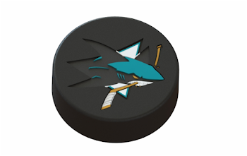 San Jose Sharks Logo On Ice Hockey Puck 3d Print - San Jose Sharks ...