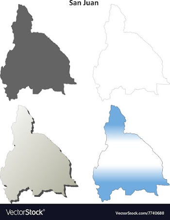 San Juan blank outline map set vector image