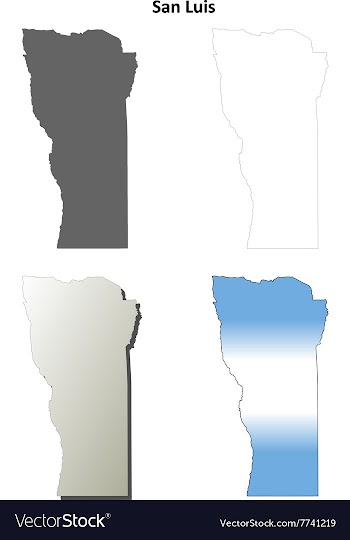 San Luis blank outline map set vector image