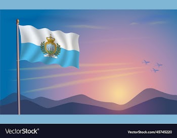 san marino flag in the morning sun