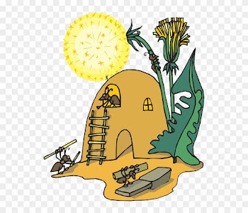 Sand, Leaf, Flower, Ant, Hill, Insect, Dirt - Ant And The Grasshopper