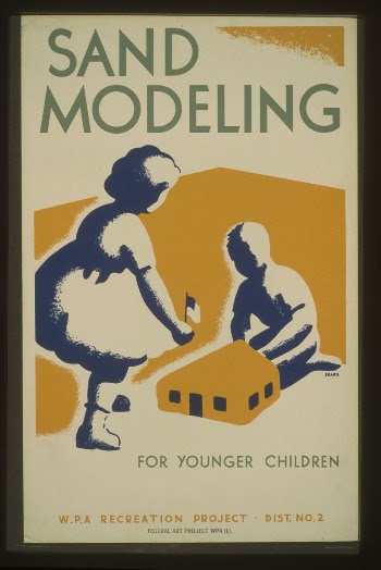 Sand modeling for younger children--WPA | Free Photo - rawpixel