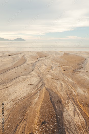 Sand patterns landscape at beach in Borneo Bako national park Malaysia