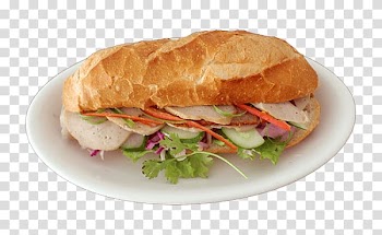 Sandwich with vegetables, Banh Mi on A Plate transparent background PNG clipart