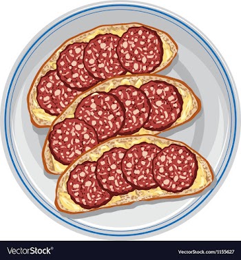  					Sandwiches with salami vector image														