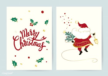 Santa and Merry Christmas cards vector | Free stock vector - 503514