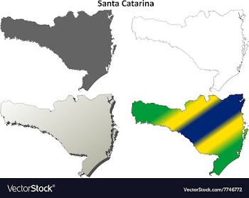 Santa Catarina blank outline map set vector image