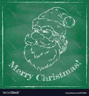  					Santa chalk 2016 green vector image														