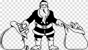 Santa Claus Black and white Christmas Day Christmas tree Santa ...