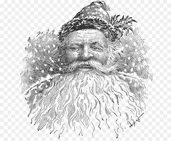 Santa Claus Black and white Christmas Sketch - santa claus 