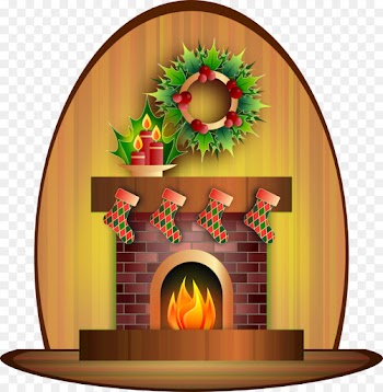 Santa Claus, Candle, Fireplace, Arch PNG