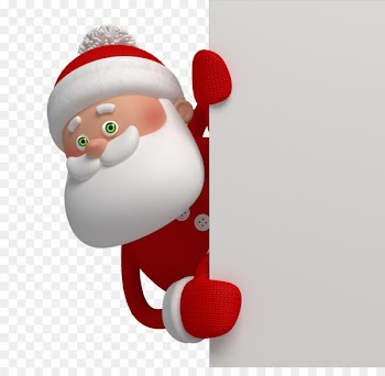 Santa Claus Cartoon Christmas Illustration - Santa peeking 