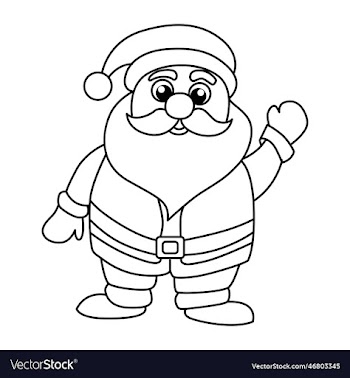 santa claus cartoon coloring page for