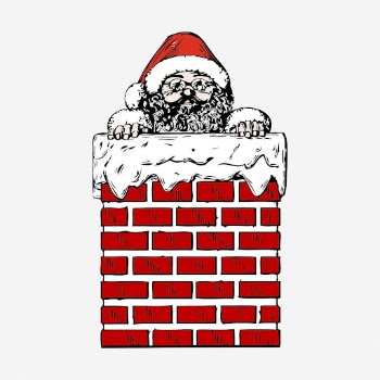Santa Claus chimney clipart, vintage | Free Photo - rawpixel