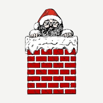 Santa Claus chimney sticker, vintage | Free PSD - rawpixel