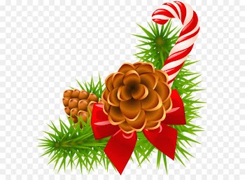 Santa Claus Christmas and holiday season Euclidean vector - Christmas Pine Branch with Cones and Candy Cane Decor 