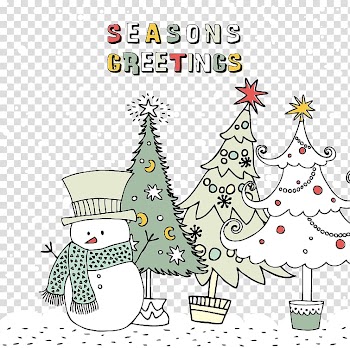 Santa Claus Christmas card Christmas tree Christmas decoration, Christmas cartoon illustrator material transparent background PNG clipart