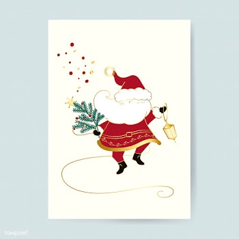 Santa Claus Christmas card vector | Free stock vector - 503518