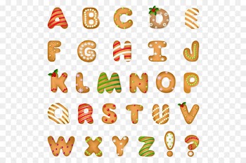 Santa Claus Christmas cookie Alphabet - Christmas crackers letters element 