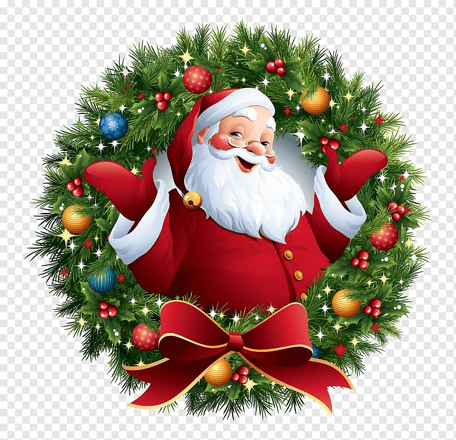 Santa Claus Christmas decoration Balloon Wreath, Santa Claus, holidays, fictional Character, party png