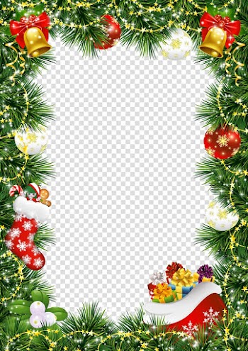 Santa Claus Christmas decoration frame Christmas tree, Christmas decoration transparent background PNG clipart