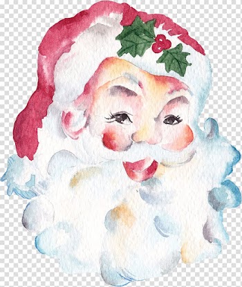 Santa Claus Christmas decoration Snowman, Gouache painted Santa Claus transparent background PNG clipart
