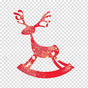 Santa Claus Christmas Deer Greeting card, White star red elk silhouette transparent background PNG clipart