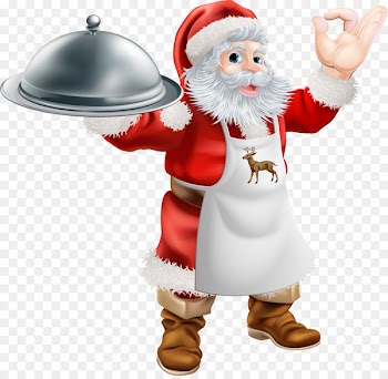 Santa Claus Christmas dinner Cooking Food Illustration - Vector Santa Claus 