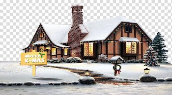 Santa Claus Christmas Eve Christmas music , Signpost snow in front of the house transparent background PNG clipart