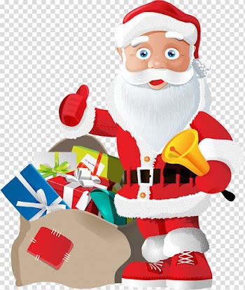 Santa Claus Christmas Gift , Santa Claus and gifts transparent background PNG clipart
