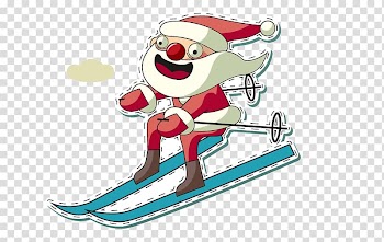 Santa Claus Christmas Gift , Santa Ski transparent background PNG clipart
