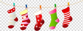 Santa Claus Christmas ing Sock Christmas decoration, colored socks drying transparent background PNG clipart