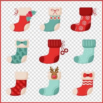 Santa Claus Christmas ings Sock Christmas card, Color cute Christmas ings transparent background PNG clipart