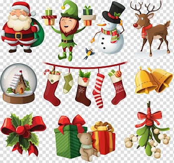 Santa Claus Christmas ornament Christmas tree, Christmas elements transparent background PNG clipart