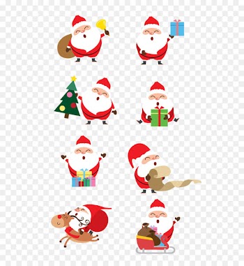 Santa Claus Christmas ornament Christmas tree Illustration - Atlas of cartoon hand drawn Santa Claus set 
