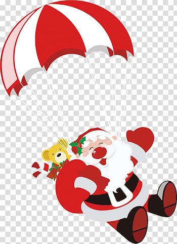 Santa Claus Christmas Parachute , Santa FIG. transparent background PNG clipart
