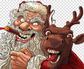 Santa Claus Christmas Reindeer Illustration, Santa and elk transparent background PNG clipart