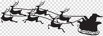 Santa Claus Christmas , Santa on Sled Silhouette transparent background PNG clipart